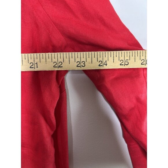 Lauren Ralph Lauren Shirt Women Red Pure 100% Linen Anchor Plus Size 1X - Picture 8 of 9